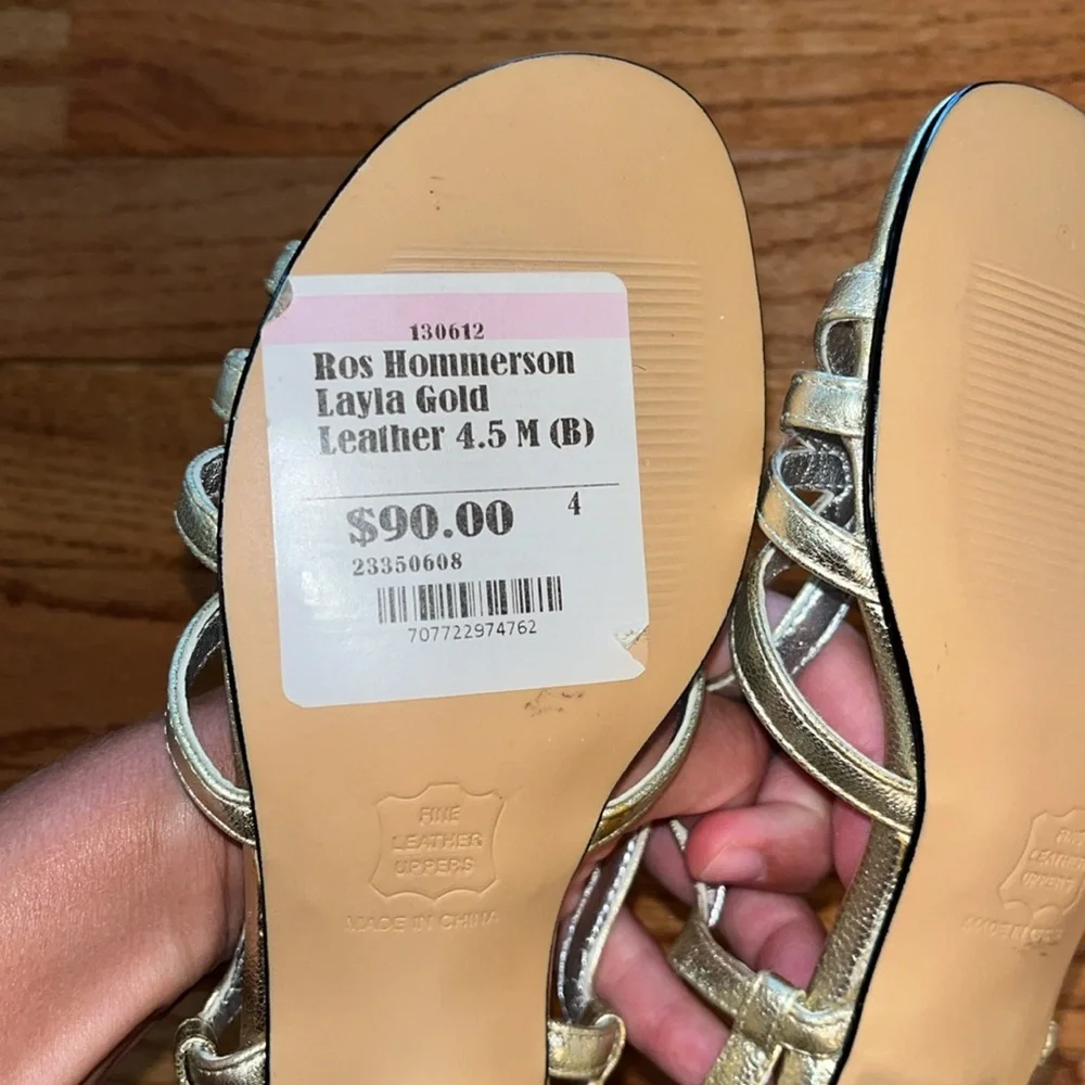 ROS HOMMERSON LAYLA GOLD LEATHER 4.5 M BRAND NEW!